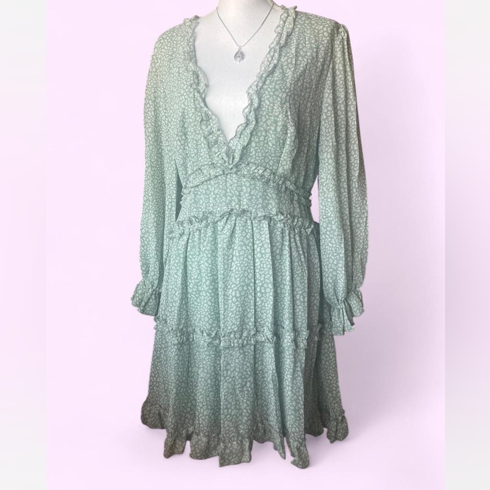 Floral Ruffle Long Sleeve Dress